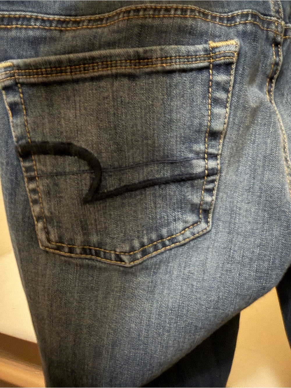 American Eagle Kickboot Flare Jeans Blue 360 Super Stretch 0 Short - Picture 3 of 5